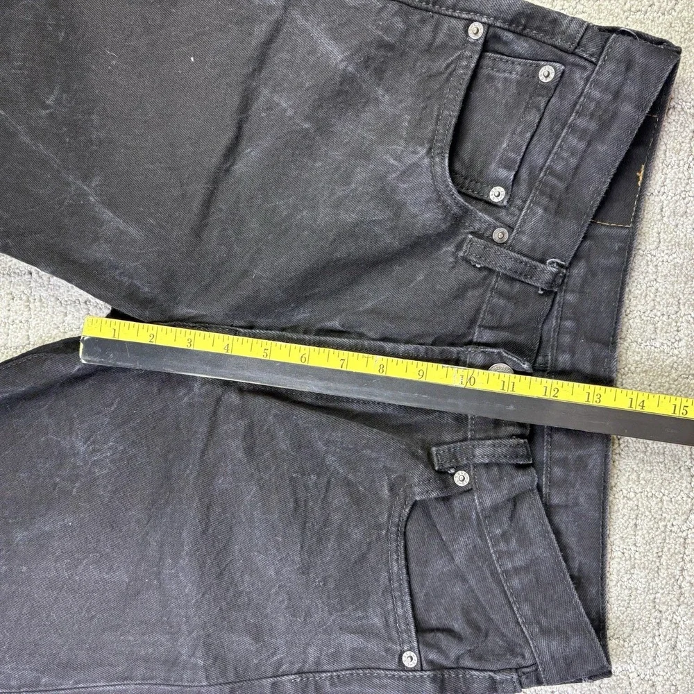 Levi's 501 Denim Shorts Mens W32 Black Faded Wash Button Fly Irregular Tag